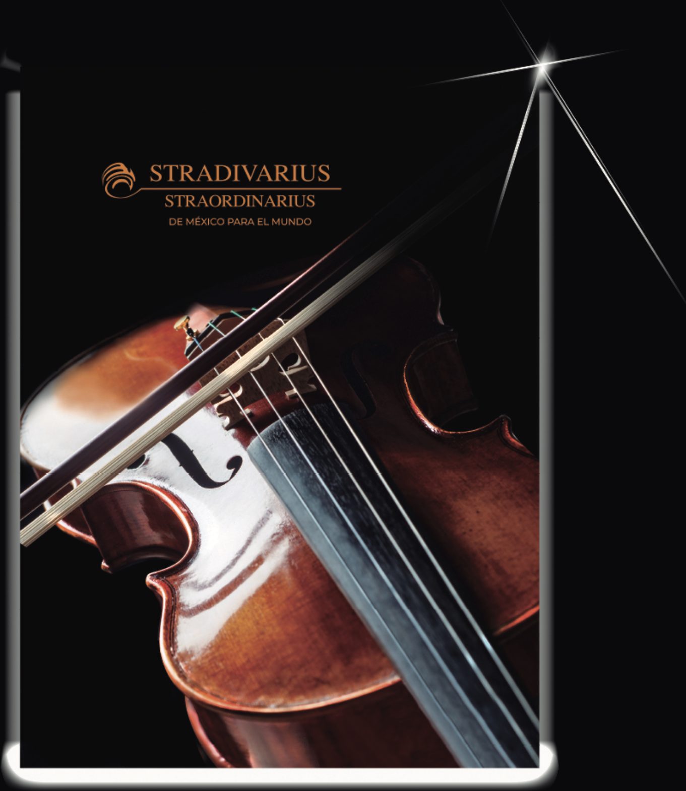 Portada del libro Stradivarius Straordinarius: un violín y su arco sobre fondo negro